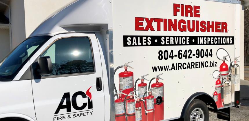 ACIT fire extinguisher service vehicle
